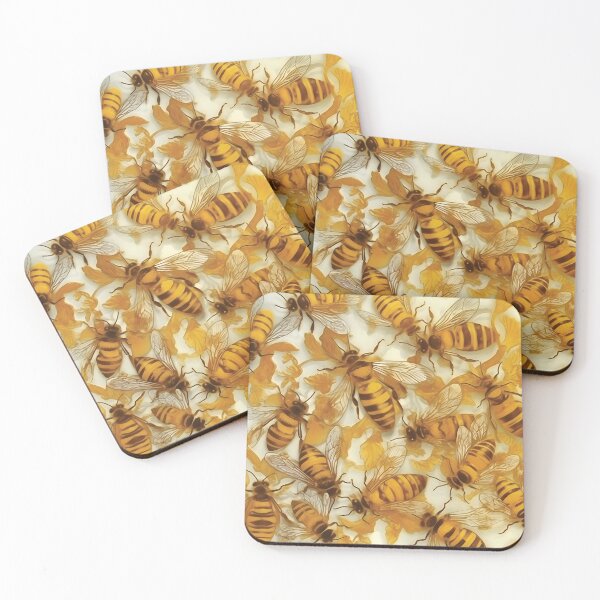 Item preview, Beautiful Painted Honey Bees Pattern designed and sold by PatternBestFan.
