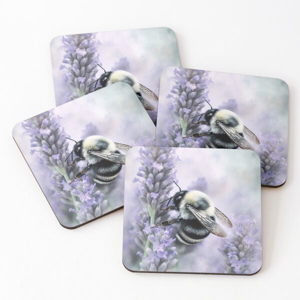 Item preview, Delicate Bumblebee and Lavender Watercolor design designed and sold by Paul-Rand.