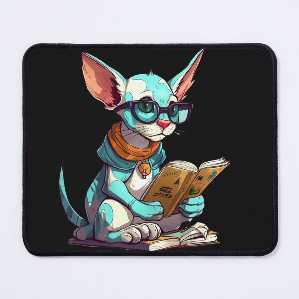 Item preview, Smarty Cat: Sphynx with Glasses Reading Books designed and sold by CRAZY&ART.