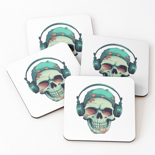 Item preview, skull with headphones designed and sold by Wolka.
