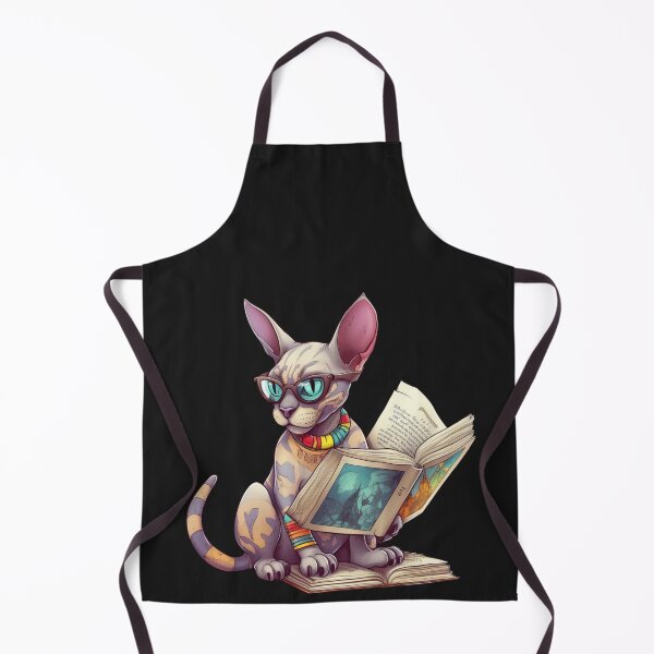 Item preview, Smarty Cat: Sphynx with Glasses Reading Books designed and sold by CRAZY&ART.