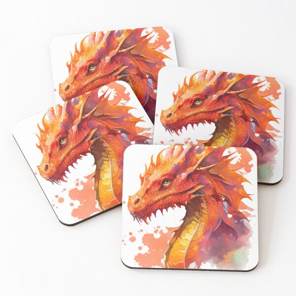 Item preview, Majestic Orange Dragon Watercolor designed and sold by Art-by-Aelia.