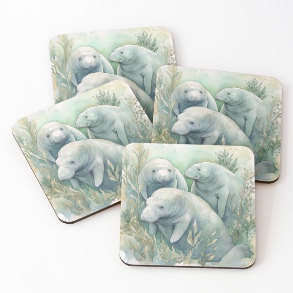 Item preview, Watercolor Wash Manatees  designed and sold by Matt's Artificial Nature.