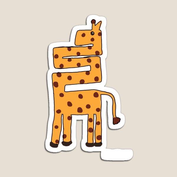 Sticker magnétique avec giraffe de Groovy Magnets. - autocollant rectangle,  sticker mural