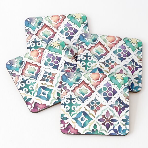 Item preview, A Blue and Purple Geometric Floral Design - Boho Chic Patterns designed and sold by GVRDesign.