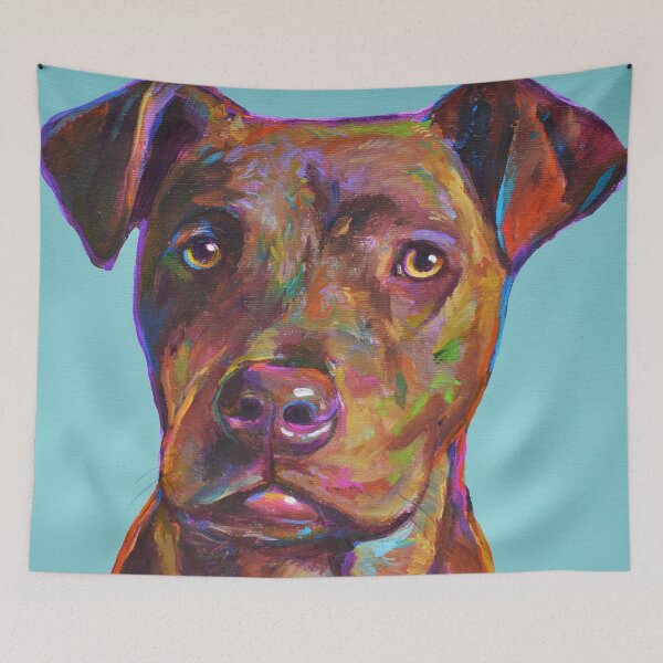 Item preview, BRINDLE PITBULL PUP designed and sold by RobertPhelpsArt.