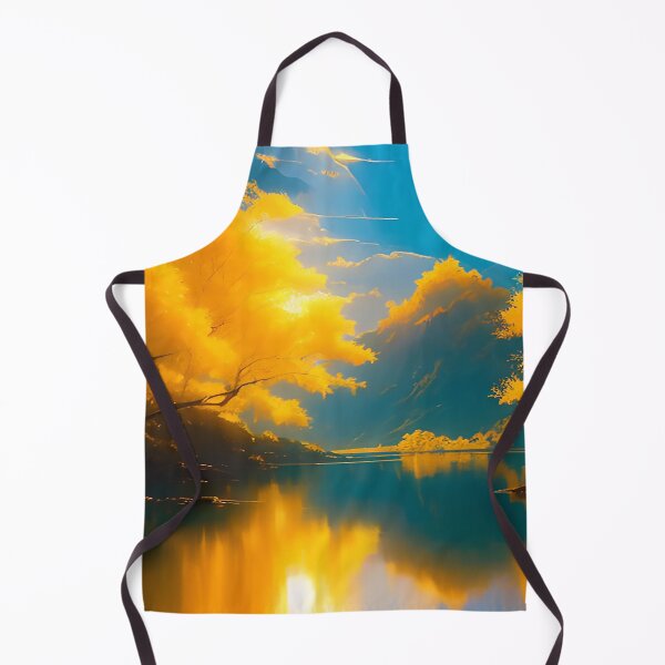 Item preview, Mountains and Valleys with River Water Flowing and Golden Leaves on Trees designed and sold by deniselynnimage.