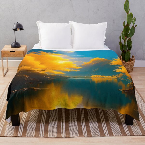 Item preview, Mountains and Valleys with River Water Flowing and Golden Leaves on Trees designed and sold by deniselynnimage.