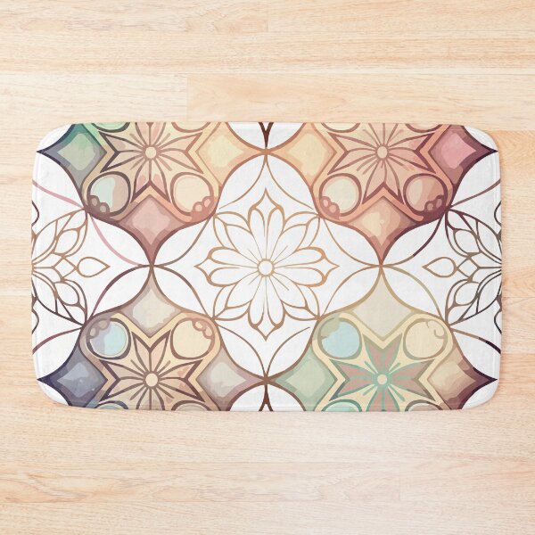 Item preview, A Pastel Geometric Floral Watercolor Painting - Boho Chic Patterns designed and sold by GVRDesign.