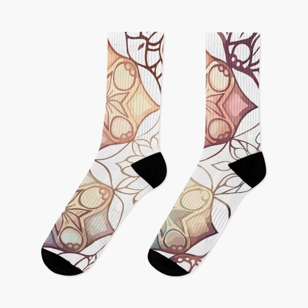 Item preview, A Pastel Geometric Floral Watercolor Painting - Boho Chic Patterns designed and sold by GVRDesign.
