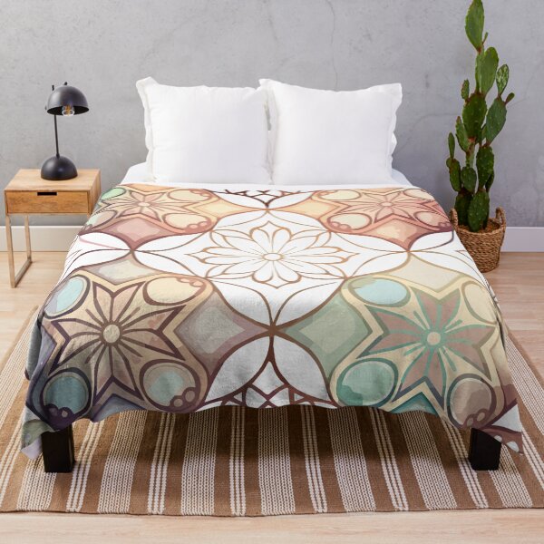 Item preview, A Pastel Geometric Floral Watercolor Painting - Boho Chic Patterns designed and sold by GVRDesign.