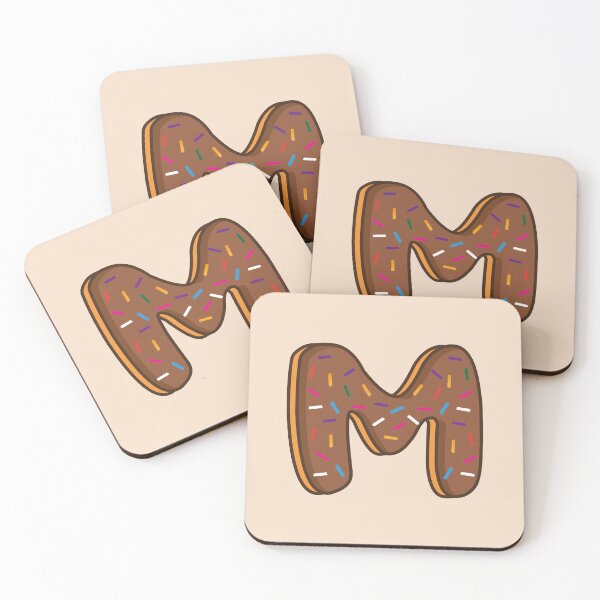 Item preview, Letters M Shaped Like Chocolate Donuts  designed and sold by DonutsWords.