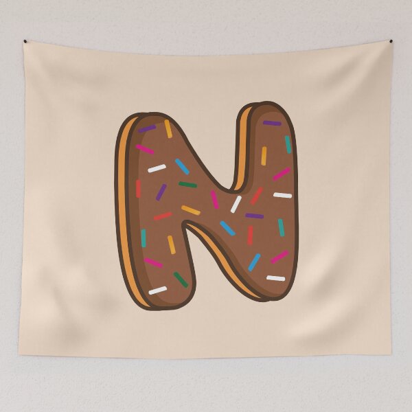 Item preview, Letters N Shaped Like Chocolate Donuts  designed and sold by DonutsWords.