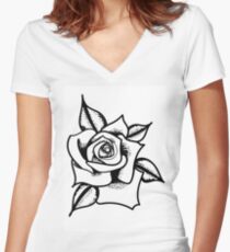 Dotted rose Women's Fitted V-Neck T-Shirt