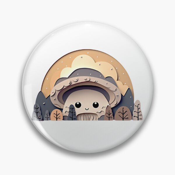 Artikelvorschau, Mushroom Forest Papercraft Sunset Scene entworfen und verkauft von TVBArchive.