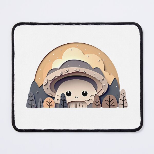 Artikelvorschau, Mushroom Forest Papercraft Sunset Scene entworfen und verkauft von TVBArchive.