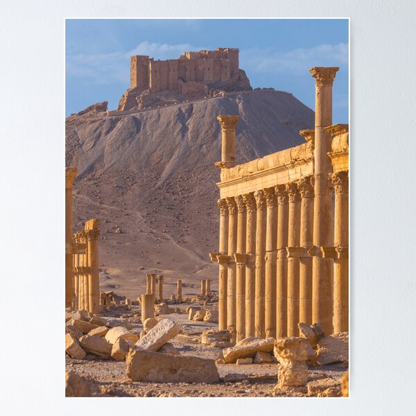 Item preview, Palmyra Castle and the archaeological columns of Al-Nass Street designed and sold by  Bride of the desert.