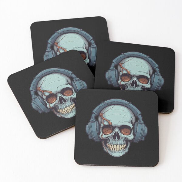 Item preview, skull with headphones designed and sold by Wolka.