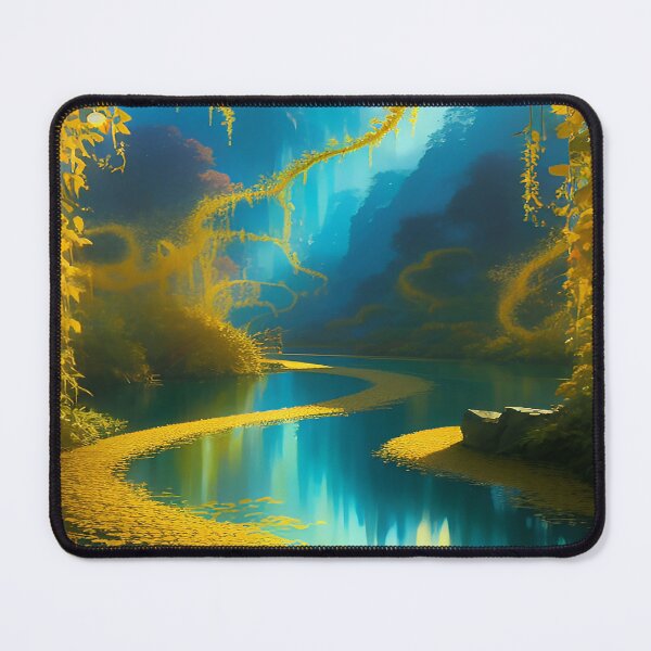 Item preview, Golden Leaves along a Meandering River in the Valley of a Mountain designed and sold by deniselynnimage.