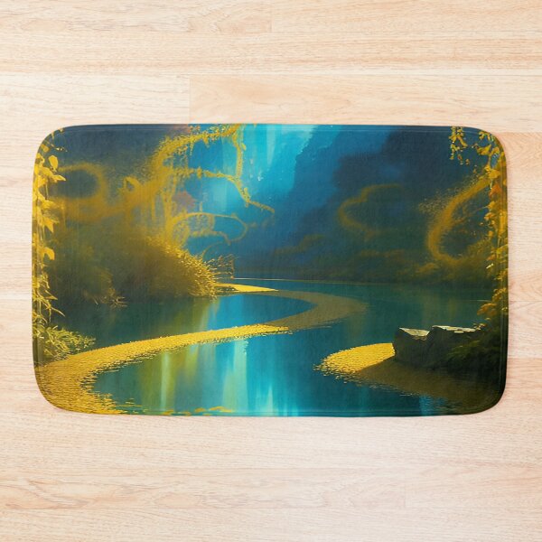 Item preview, Golden Leaves along a Meandering River in the Valley of a Mountain designed and sold by deniselynnimage.
