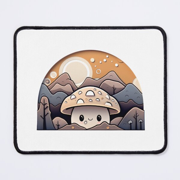 Item preview, Mushroom Mountain Forest Papercraft Sunset Scene designed and sold by TVBArchive.