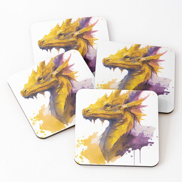 Item preview, Majestic Yellow Dragon Watercolor designed and sold by Art-by-Aelia.