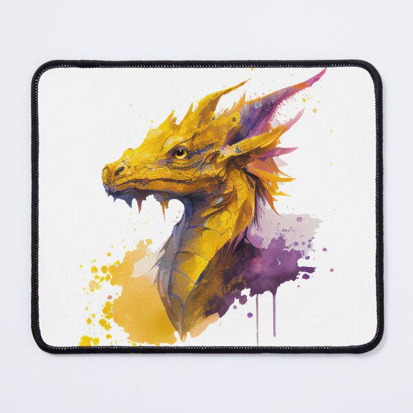 Item preview, Majestic Yellow Dragon Watercolor designed and sold by Art-by-Aelia.