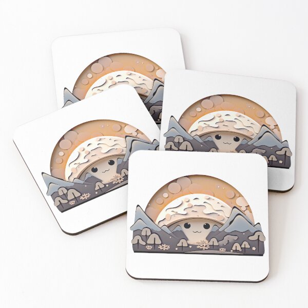 Item preview, Mushroom Mountain Forest Papercraft Sunset Scene  designed and sold by TVBArchive.