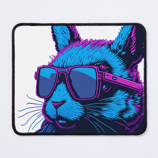 Item preview, Retrowave Bunny Wearing Sunglasses designed and sold by ArtsyWishesShop.