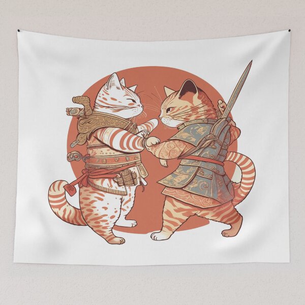 Item preview, samurai cat vs samurai cat designed and sold by Oonyme.