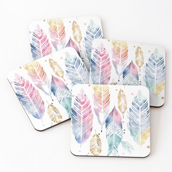 Item preview, A Delicate Pastel Feathers Watercolor - Boho Chic Patterns designed and sold by GVRDesign.