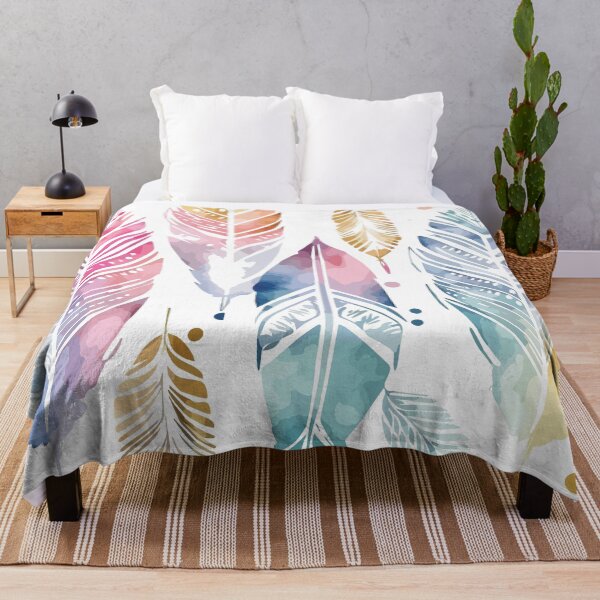 Item preview, A Delicate Pastel Feathers Watercolor - Boho Chic Patterns designed and sold by GVRDesign.