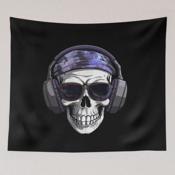 Item preview, skull with headphones designed and sold by Wolka.
