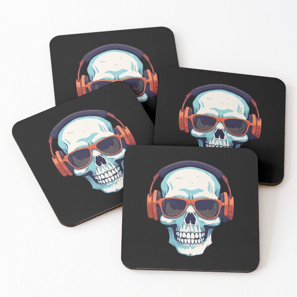 Item preview, skull with headphones designed and sold by Wolka.