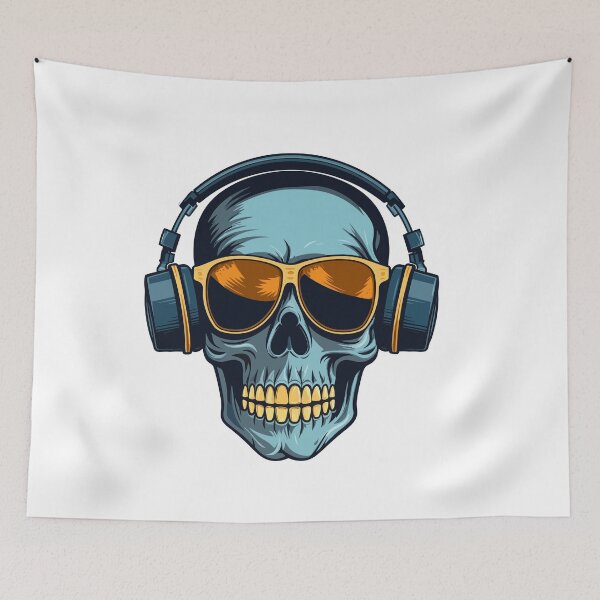 Item preview, skull with headphones designed and sold by Wolka.