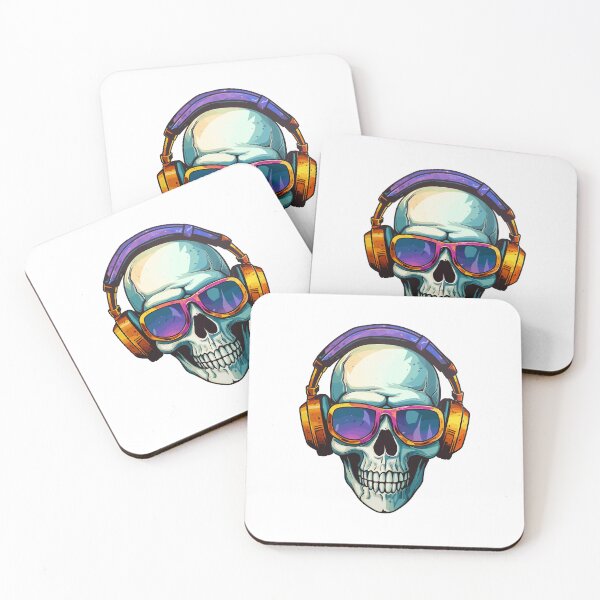 Item preview, skull with headphones designed and sold by Wolka.