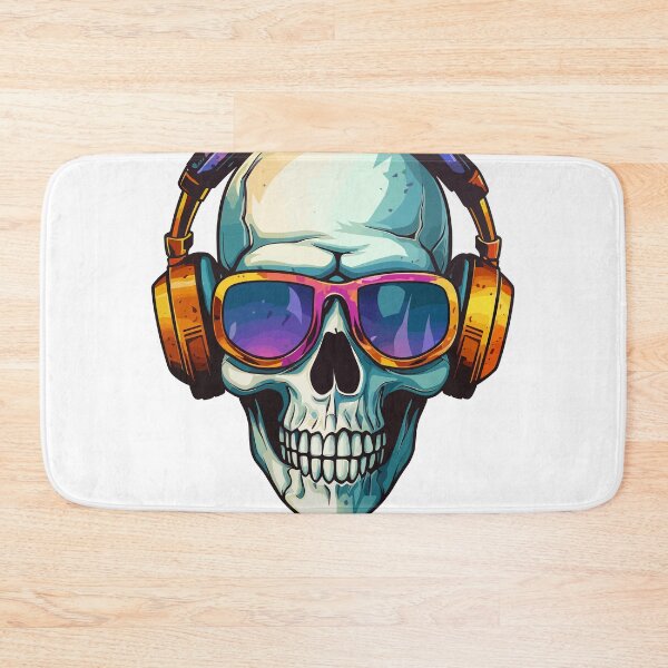 Item preview, skull with headphones designed and sold by Wolka.