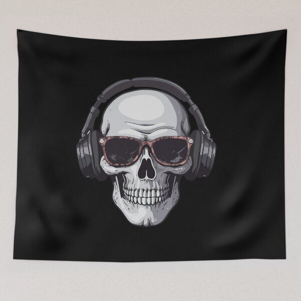 Item preview, skull with headphones designed and sold by Wolka.