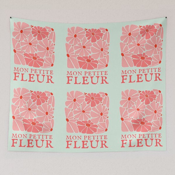 Item preview, Pink Pastel Daisy Pattern My Hippie Soul Little Flower French Quotes designed and sold by Renata Illustrata.