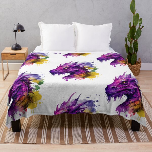 Item preview, Majestic Purple Dragon Watercolor designed and sold by Art-by-Aelia.