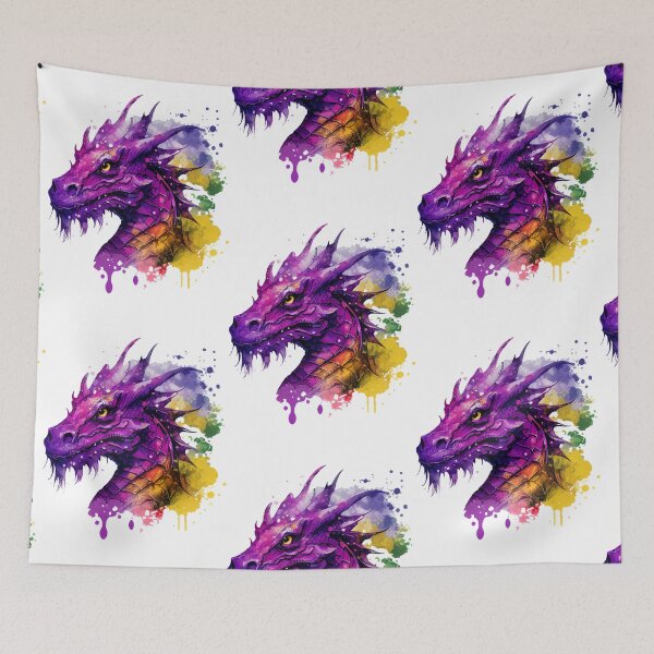Item preview, Majestic Purple Dragon Watercolor designed and sold by Art-by-Aelia.