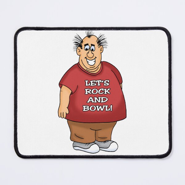 Item preview, Personaje de dibujos animados con camiseta Let's Rock And Bowl designed and sold by LaughingHippo.