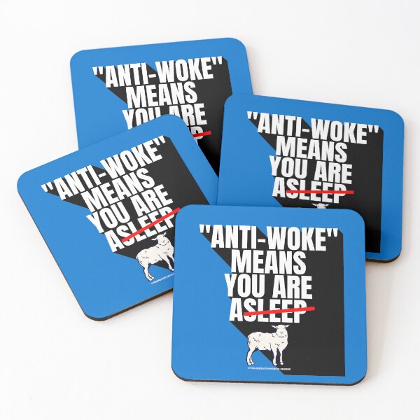 Item preview, PMD00750 Progressive Movement Designs Anti Woke Means definition design shows you are woke and support progressive goals for progressive Democrats Independents and Bernie Sanders supporters designed and sold by ProgressiveLeft.
