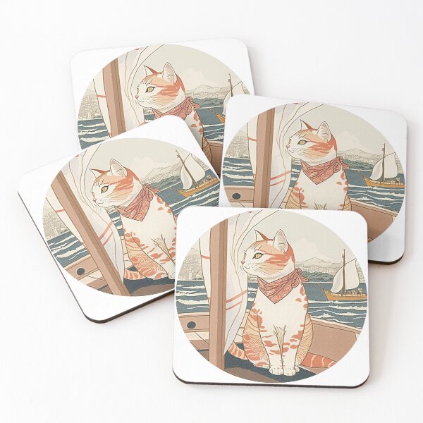 Item preview, Japanese cat & adventurer on the sea designed and sold by Oonyme.