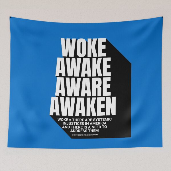 Item preview, PMD00751 Progressive Movement Designs Woke Awake Aware Awaken definition design shows you are woke and support progressive goals for progressive Democrats Independents and Bernie Sanders supporters designed and sold by ProgressiveLeft.