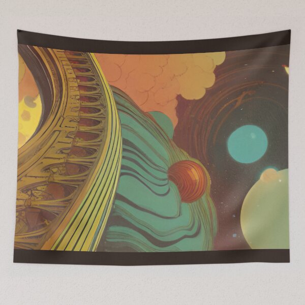 Item preview, Vintage Movie Poster Style Space Bridge designed and sold by Cosmic-Jungle.