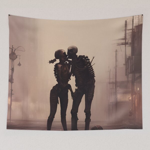 Item preview, Apocalyptic kiss, skeleton love designed and sold by GothicRubette.