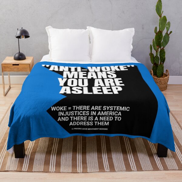 Item preview, PMD00753 Progressive Movement Designs Anti Woke Means definition design shows you are woke and support progressive goals for progressive Democrats Independents and Bernie Sanders supporters designed and sold by ProgressiveLeft.