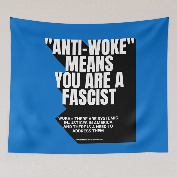Item preview, PMD00754 Progressive Movement Designs Anti Woke Means definition design shows you are woke and support progressive goals for progressive Democrats Independents and Bernie Sanders supporters designed and sold by ProgressiveLeft.