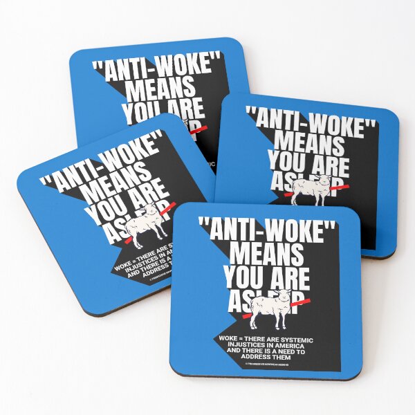 Item preview, PMD00755 Progressive Movement Designs Anti Woke Means definition design shows you are woke and support progressive goals for progressive Democrats Independents and Bernie Sanders supporters designed and sold by ProgressiveLeft.